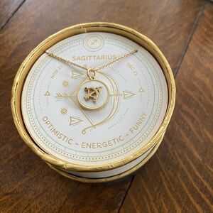 Gold Sagittarius Zodiac Necklace